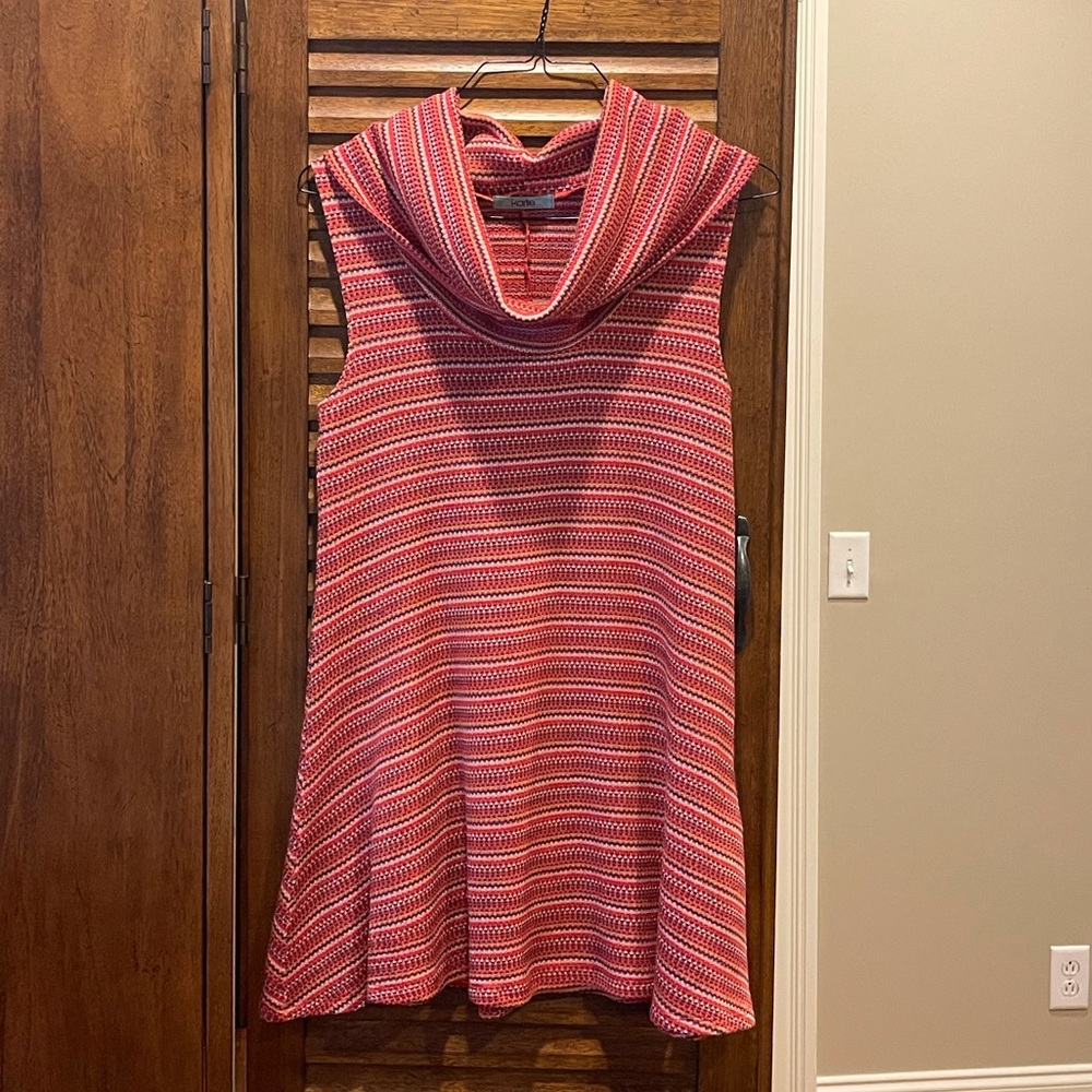 Karlie Cowl-Neck Sleeveless Swing Dress